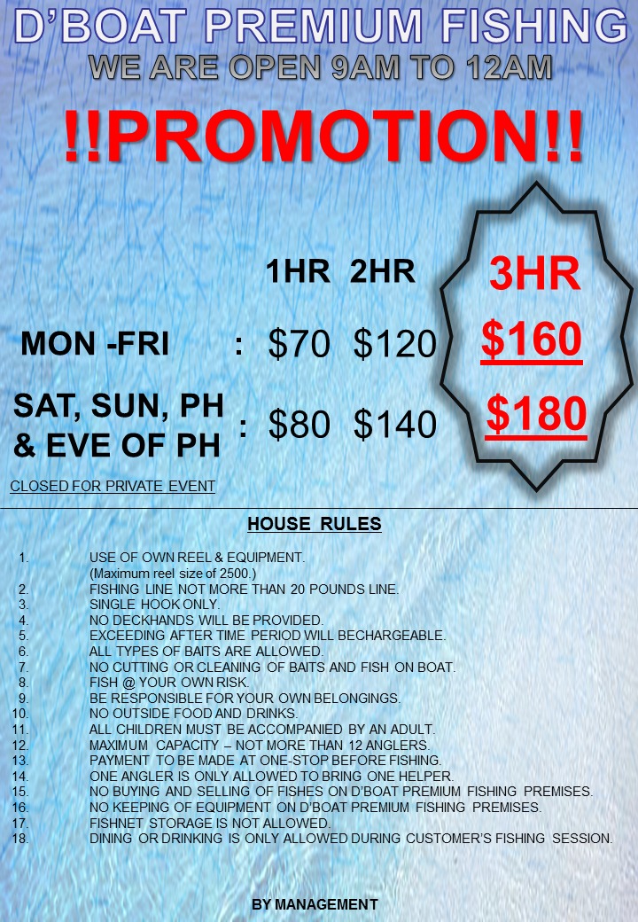 D'Best fishing latest price list and promotions!